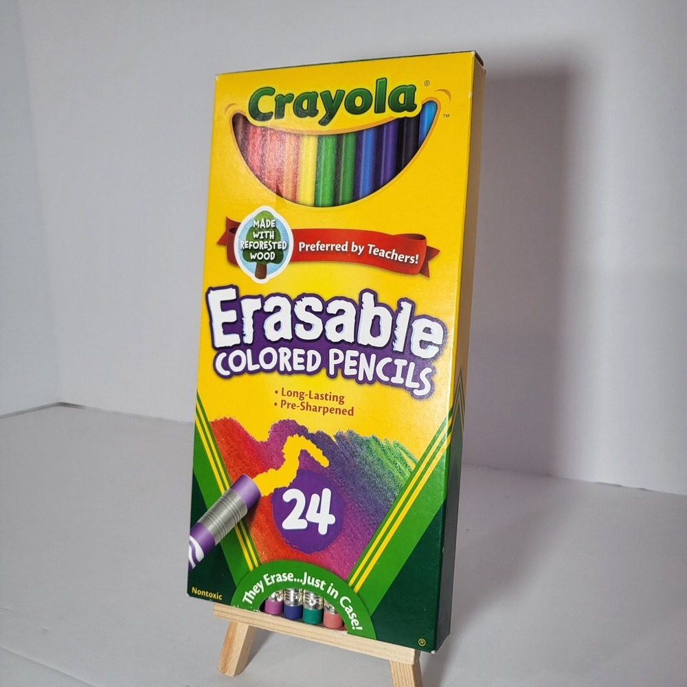 Crayola Erasable‎ Colored Pencils 24 Count Washable School Supplies NIB